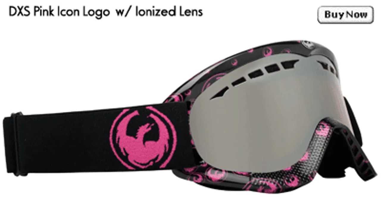 Dragon DXS Pink Icon Logo Goggles w/ Ionized Lens