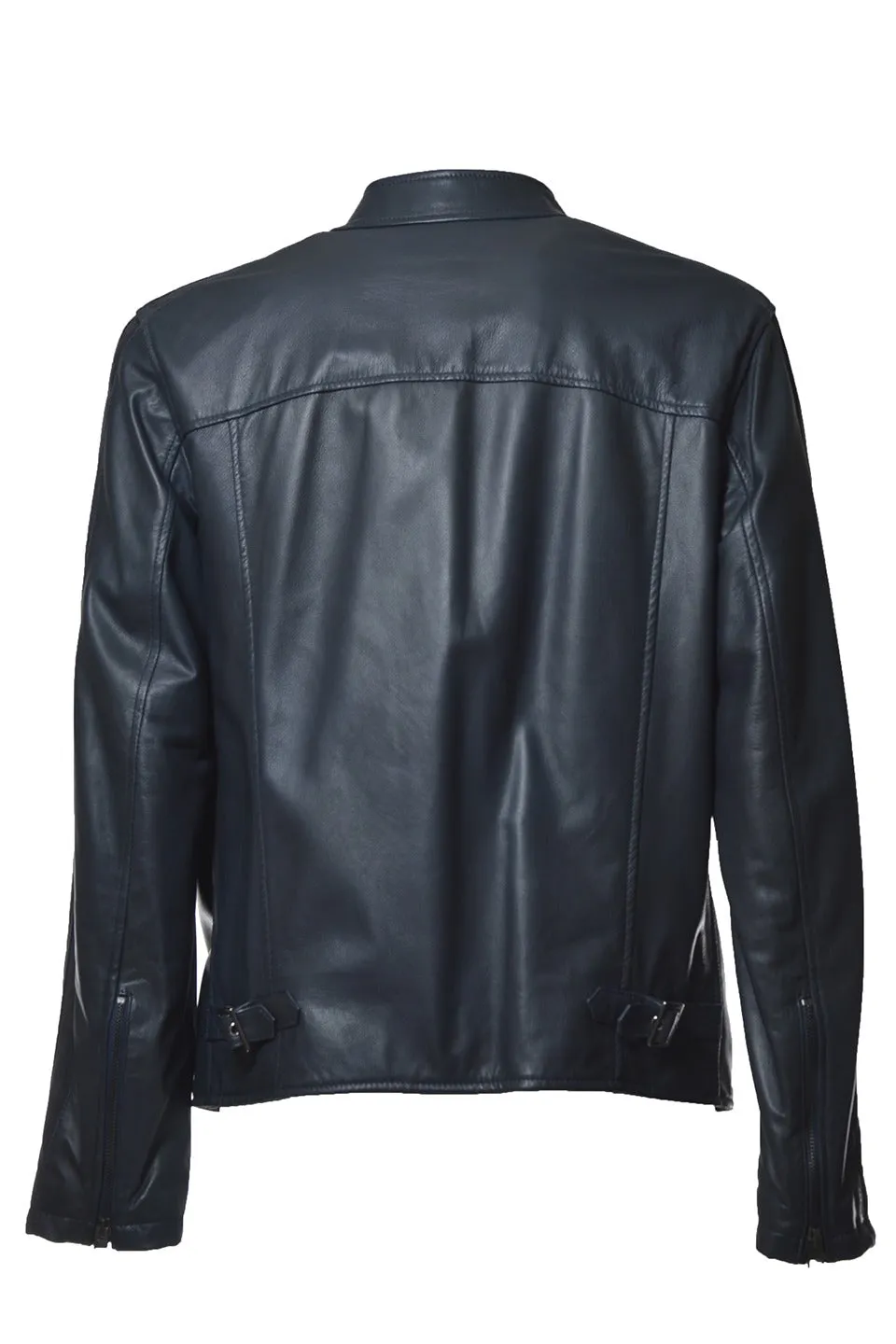 Etro Buckle Detailed Zip-Up Leather Jacket