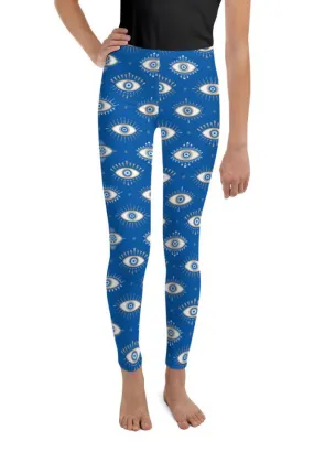 Evil Eye Pattern Youth Leggings