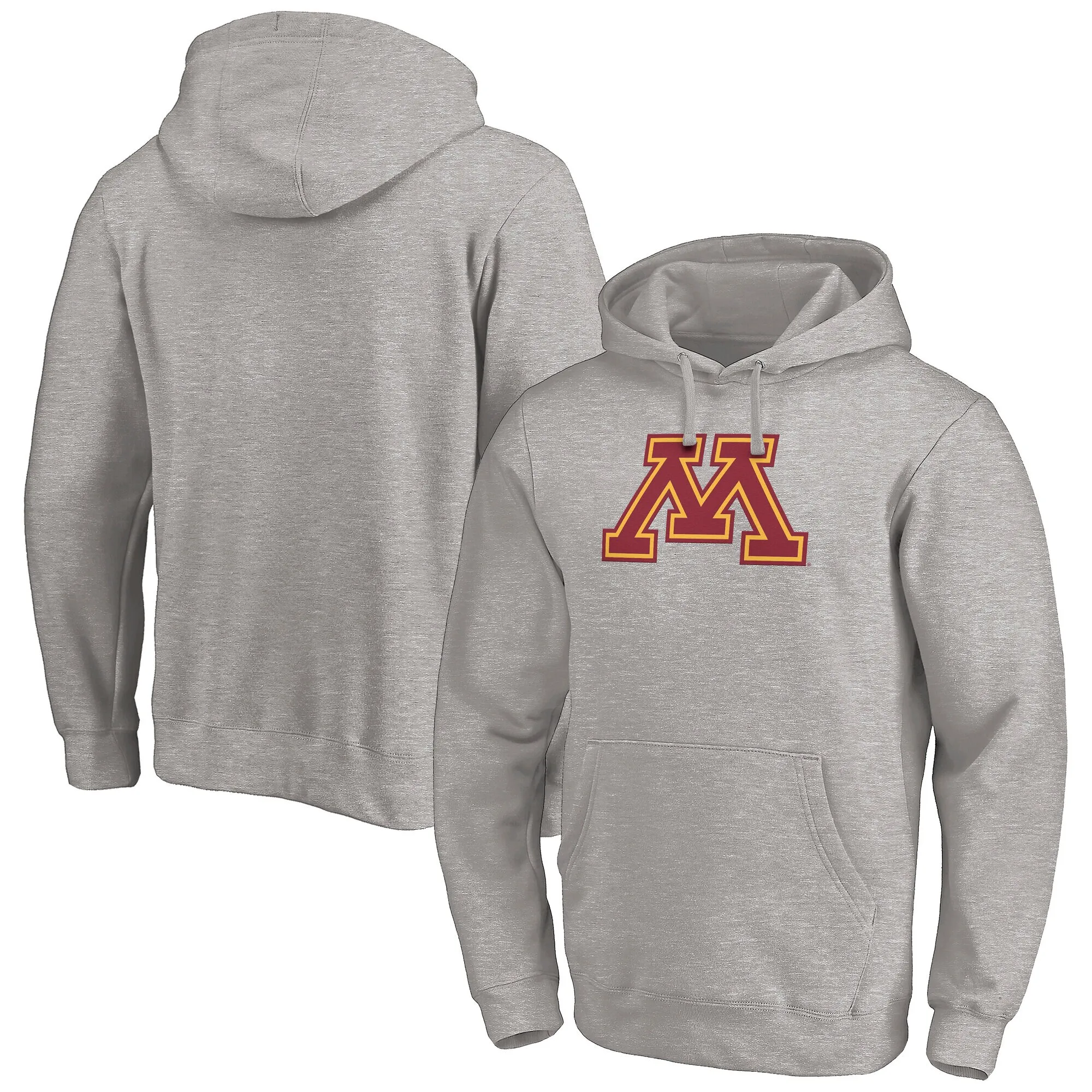 Fanatics Minnesota Golden Gophers Heather Gray Primary Logo Pullover Hoodie