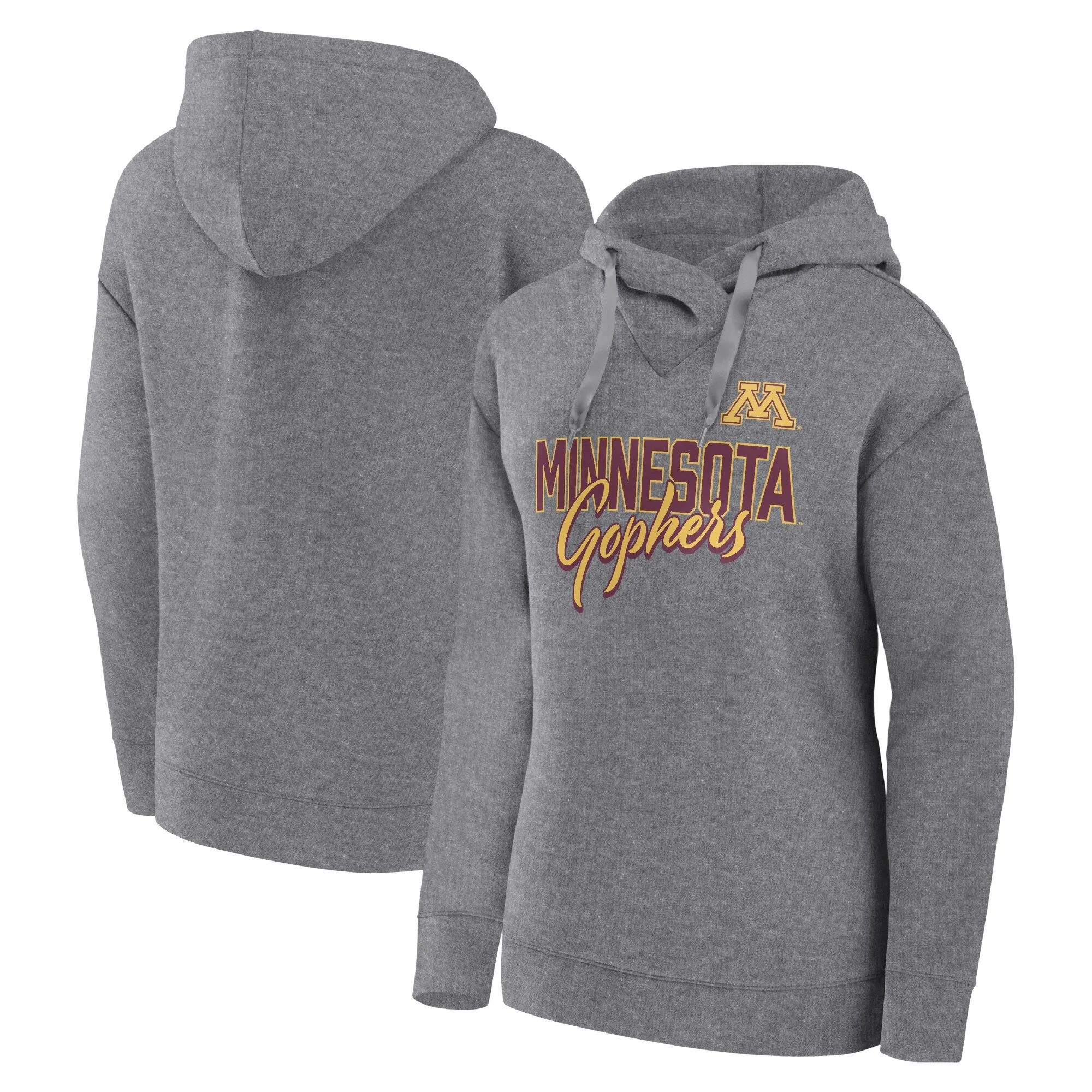 Fanatics Minnesota Golden Gophers Women's Heather Gray Script Favorite Pullover Hoodie