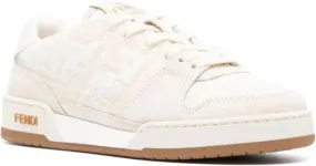 FENDI Zucca-monogram panelled sneakers Neutrals