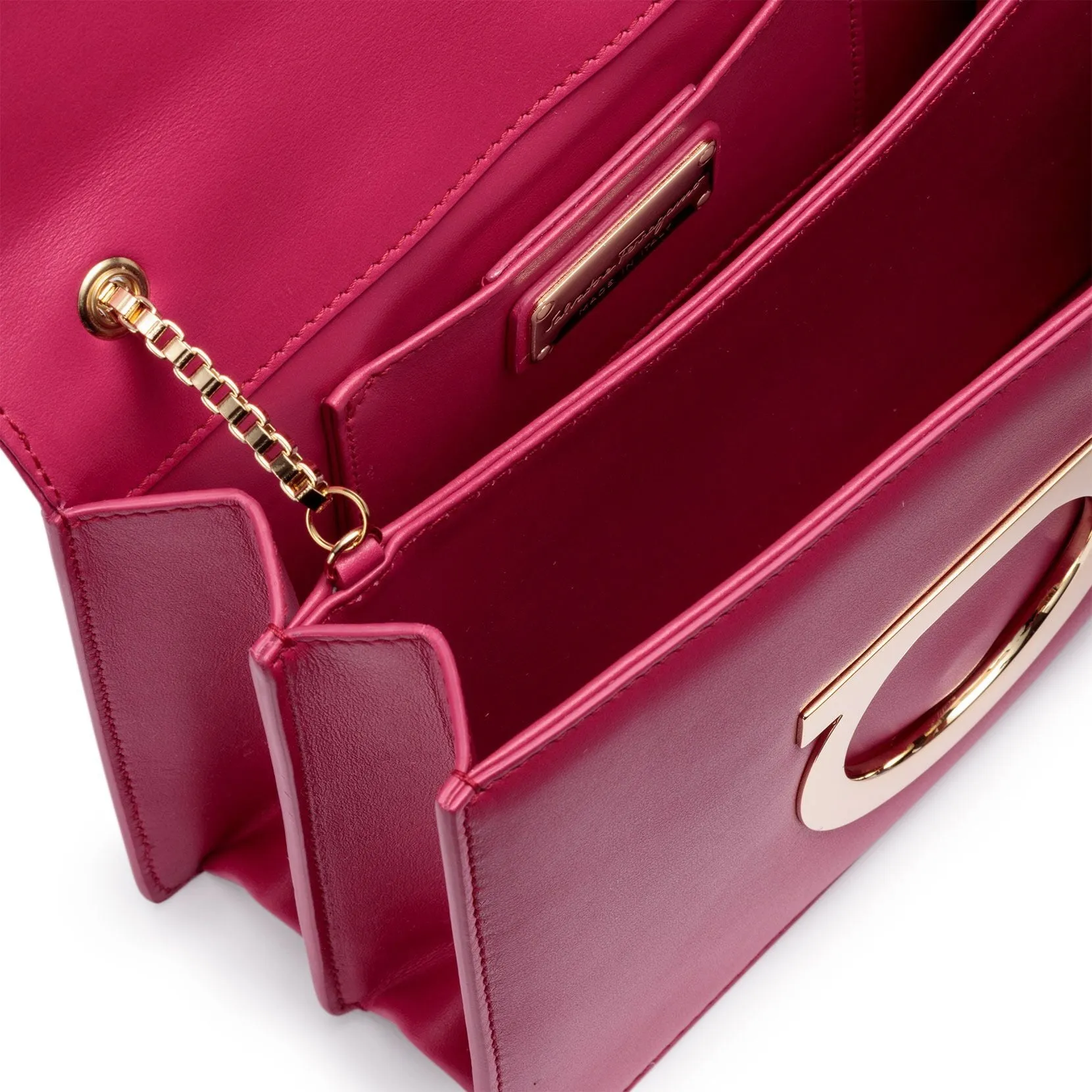 Ferragamo Thalia fuchsia leather Gancini shoulder bag