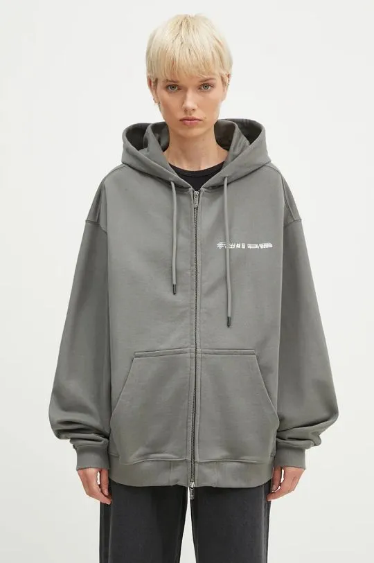 Filling Pieces cotton sweatshirt Chrome gray color hooded with a print 95213746002