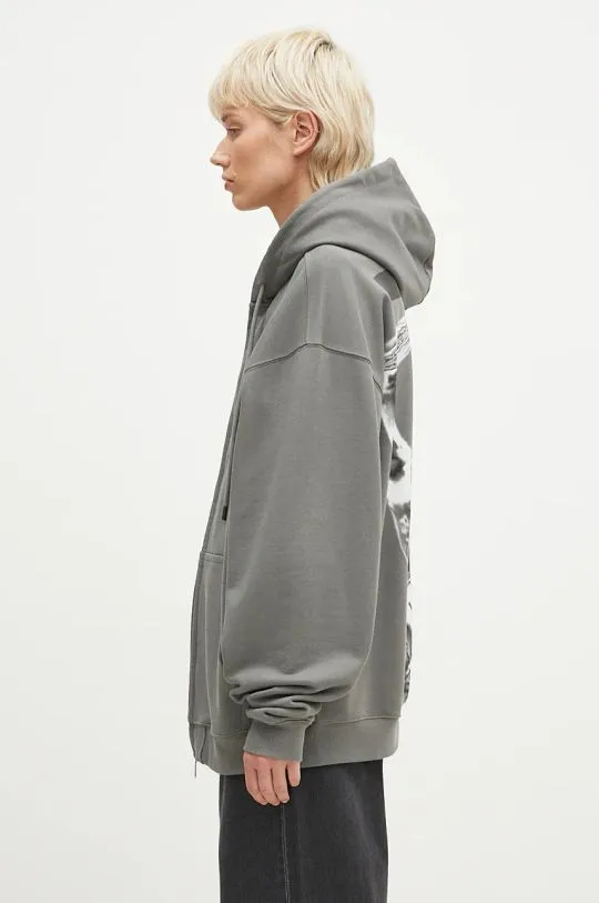 Filling Pieces cotton sweatshirt Chrome gray color hooded with a print 95213746002