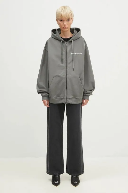 Filling Pieces cotton sweatshirt Chrome gray color hooded with a print 95213746002