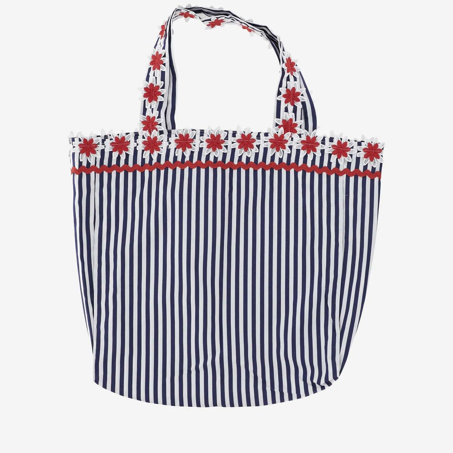 Flora Sardalos    Flora Sardalos Cotton Shoulder Bag With Striped Pattern