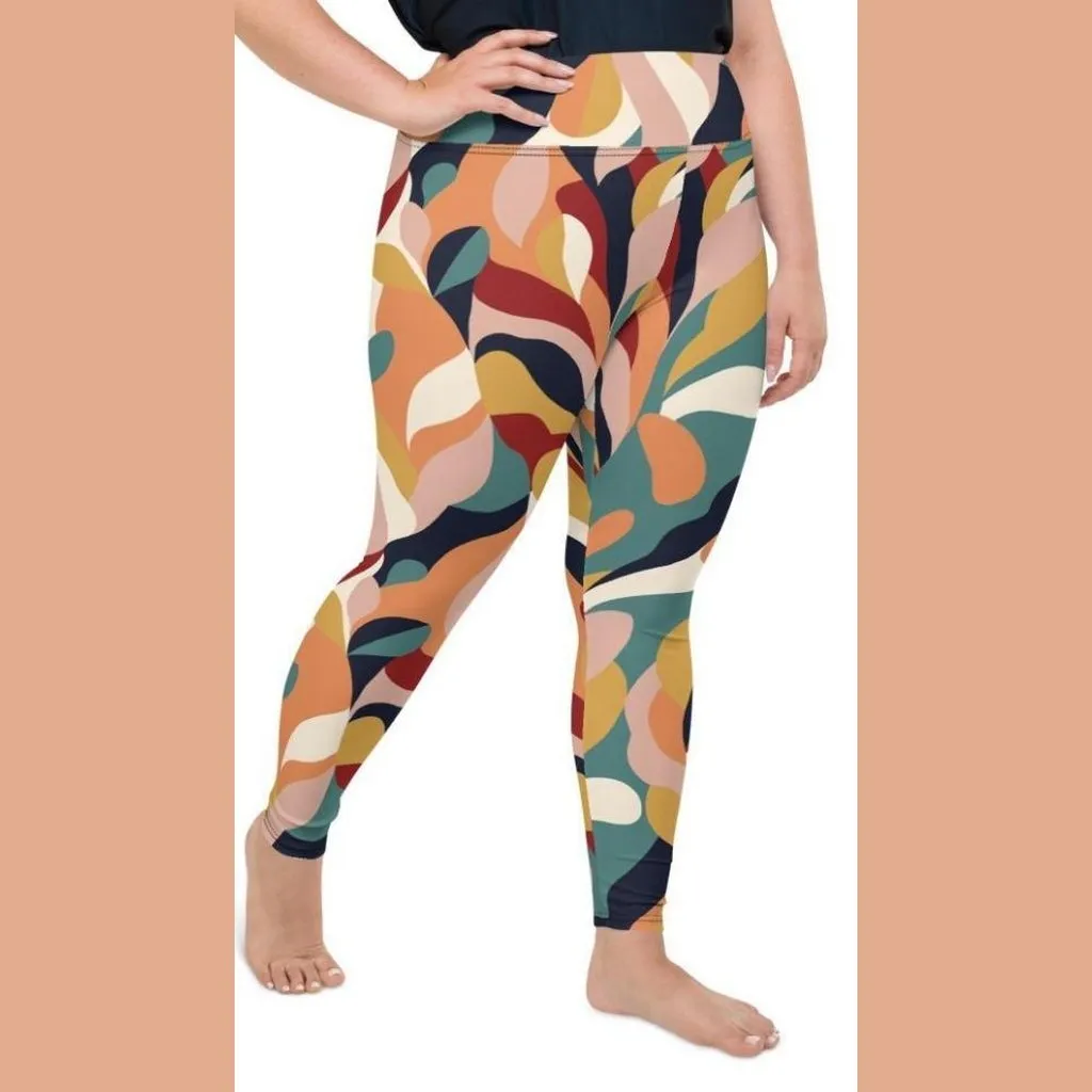 Floral Abstract Plus Size Leggings