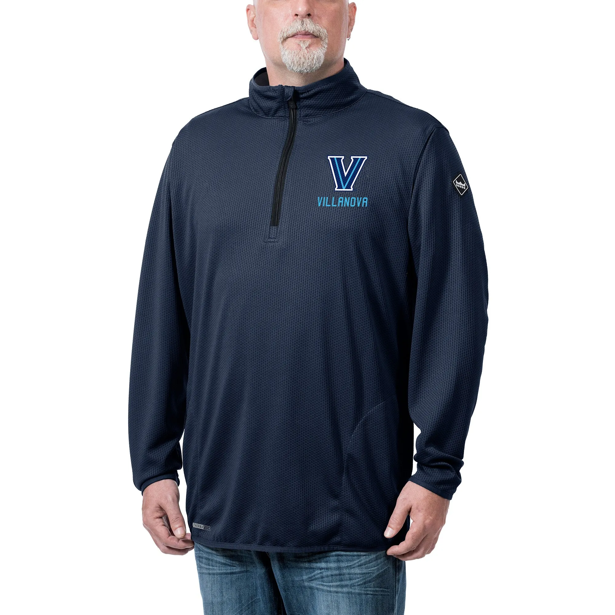 Franchise Club Villanova Wildcats Navy Flow Thermatec Quarter-Zip Pullover Jacket