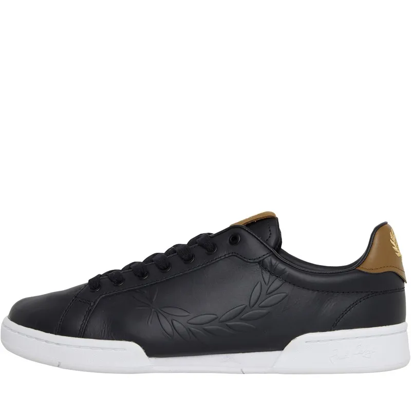 Fred Perry B722 Leather Trainers Black