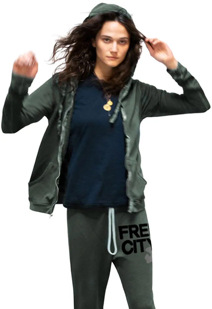 FREE CITY Superfluff Lux Zip Hoodie in Bush