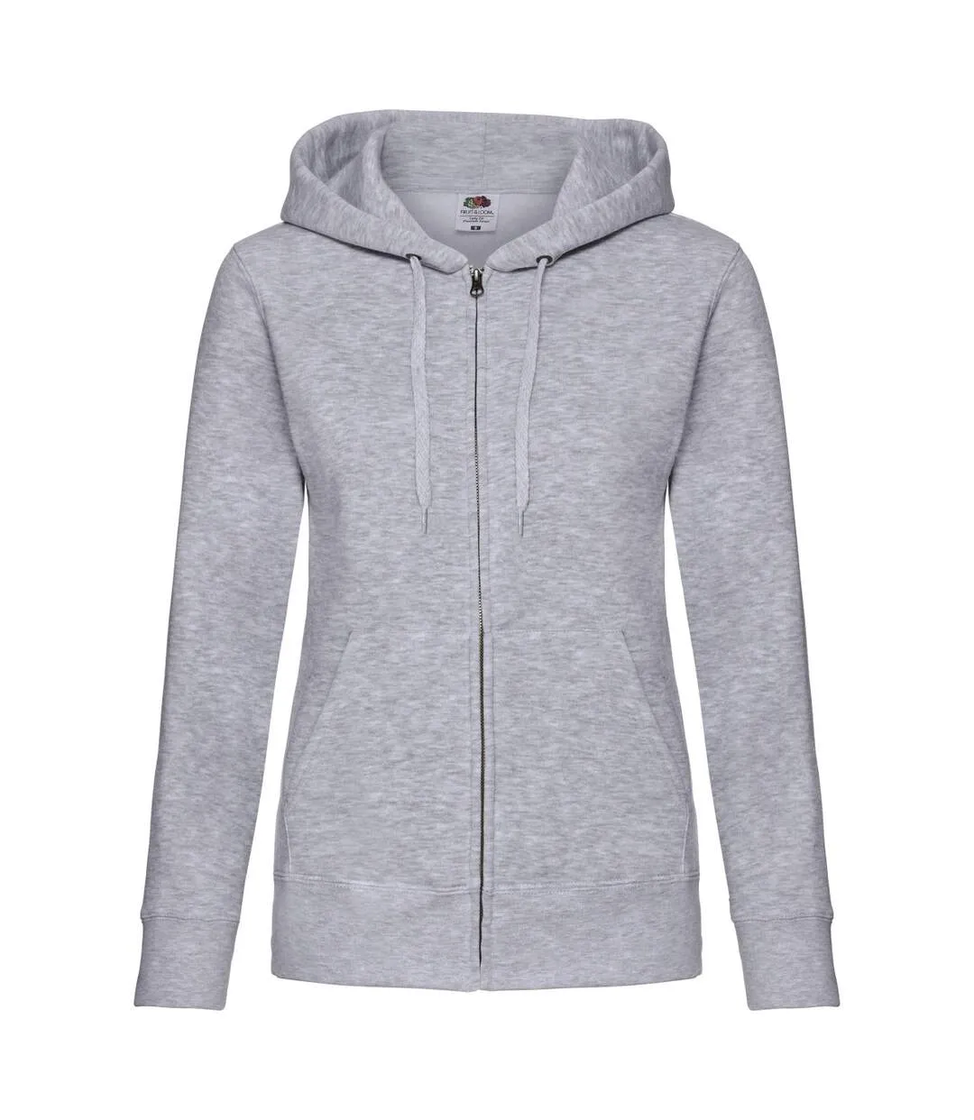 Fruit Of The Loom Ladies Lady-Fit Hooded Sweatshirt Jacket (Heather Grey) - UTBC1372