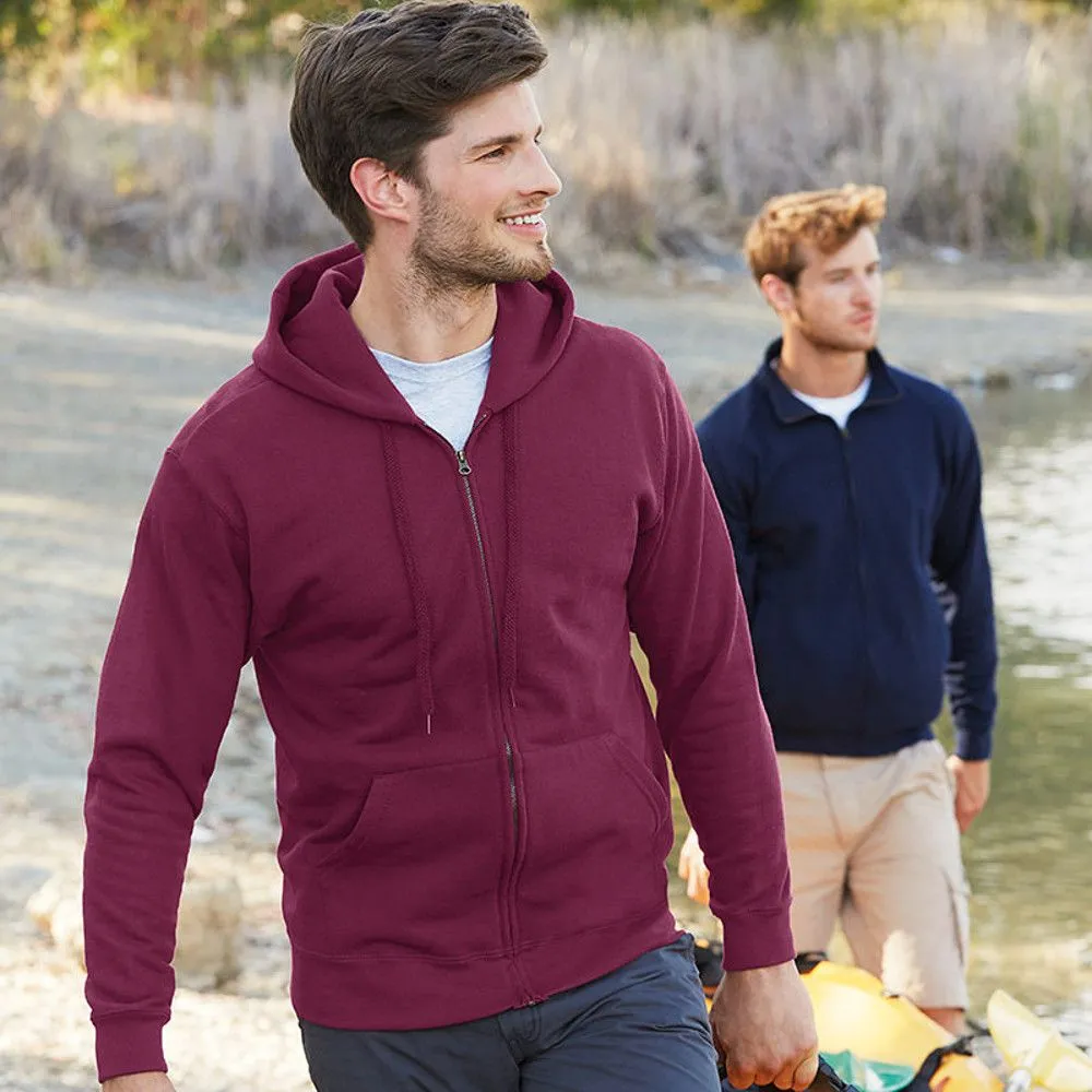 Fruit of the Loom Classic Zip Through 80/20 Hooded Sweatshirt Jacket