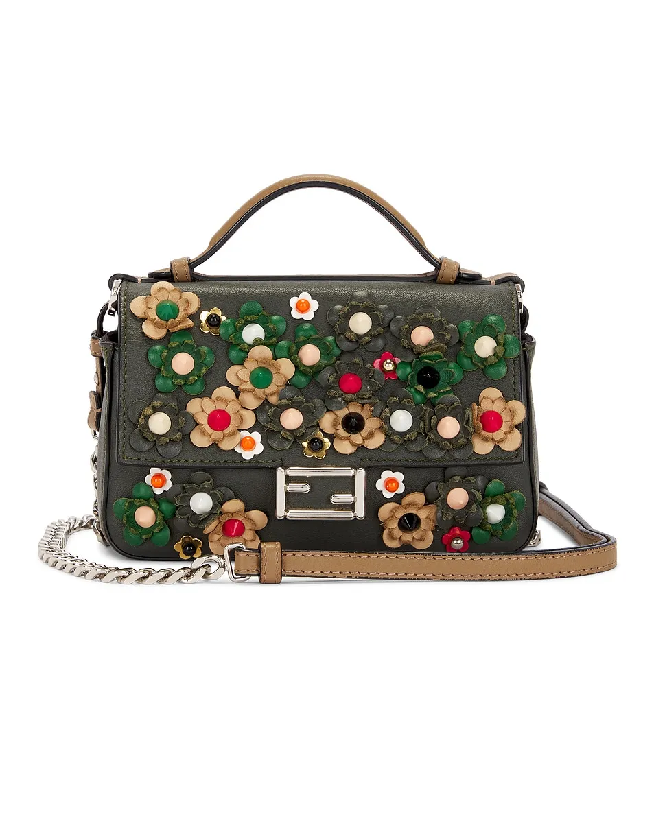 FWRD Renew Fendi Floral 2 Way Baguette Shoulder Bag -        