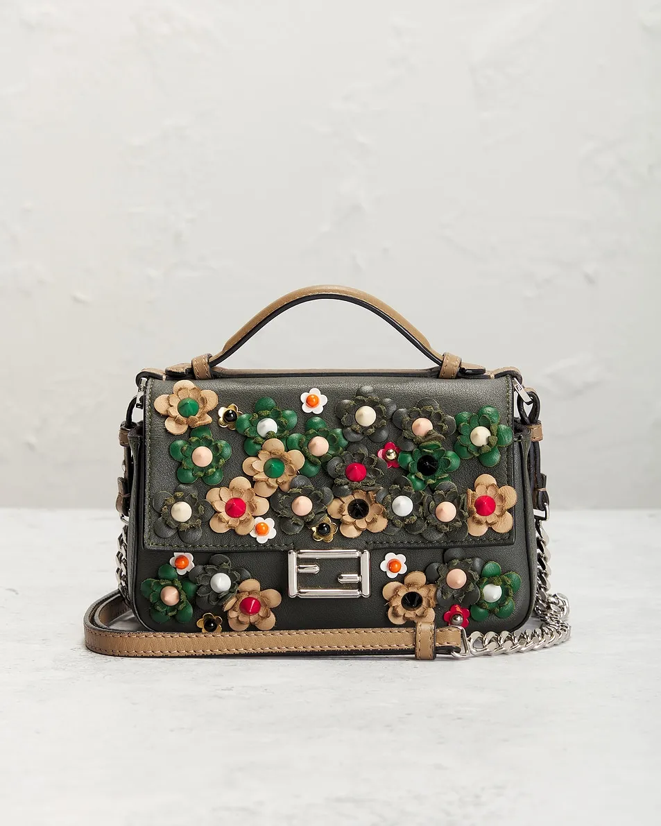 FWRD Renew Fendi Floral 2 Way Baguette Shoulder Bag -        