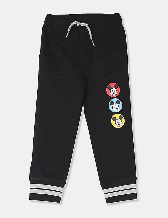 GAP Boys Black Mickey Mouse Graphic Knit Joggers