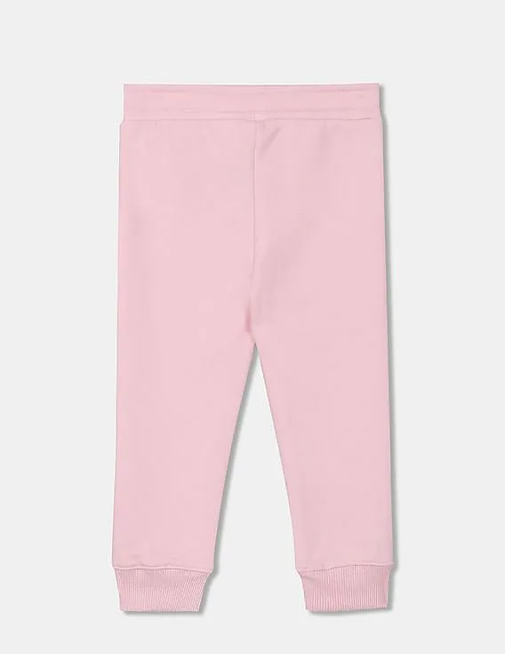 GAP Girls Light Pink Elasticized Waist Solid Knit Joggers