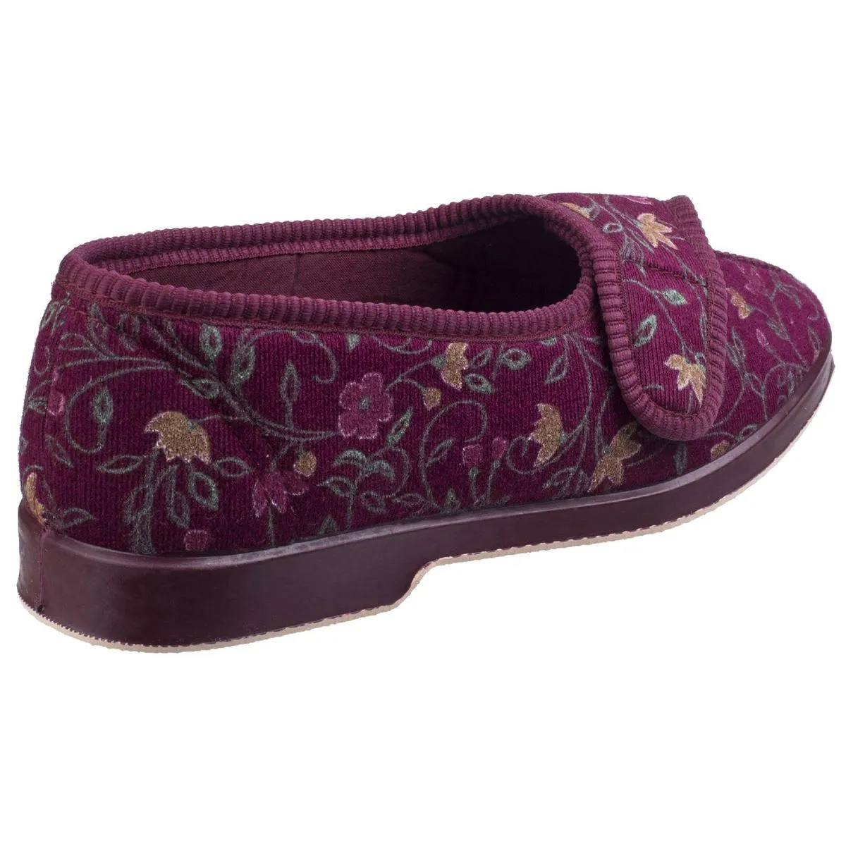 GBS Wilma Ladies Wide Fit Slipper Wine