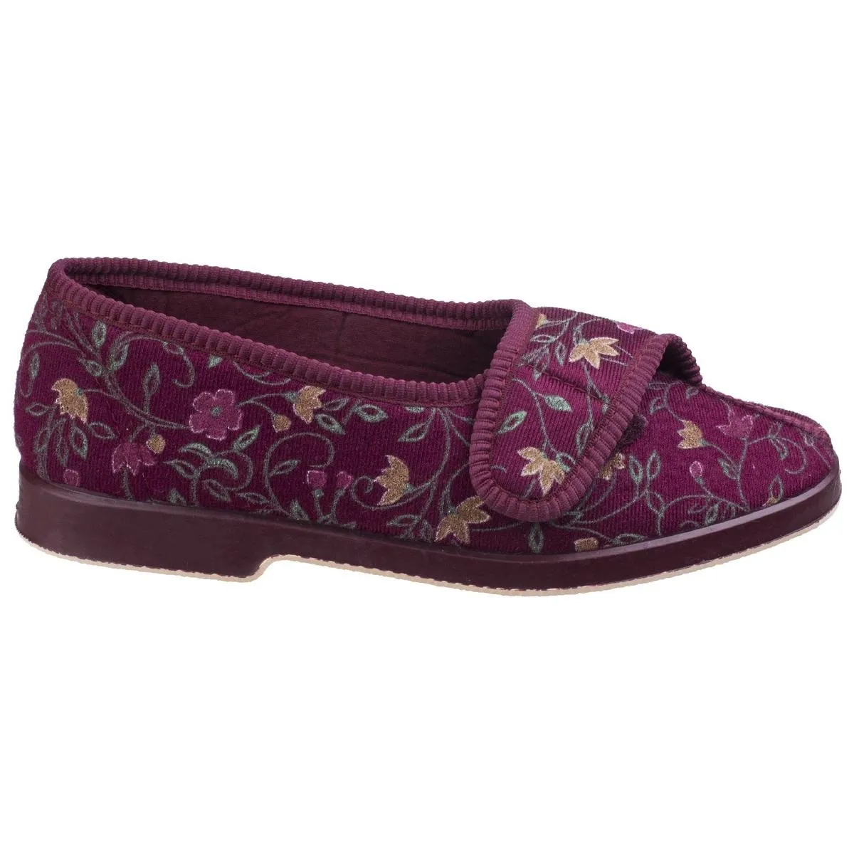 GBS Wilma Ladies Wide Fit Slipper Wine