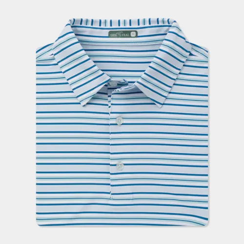 Genteal Southport Performance Polo: Stone Blue