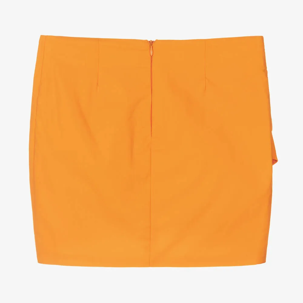 Girls Orange Ruched Skirt