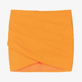 Girls Orange Ruched Skirt