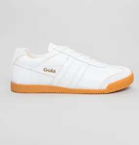 Gola Harrier Leather Trainers White/White/Gum