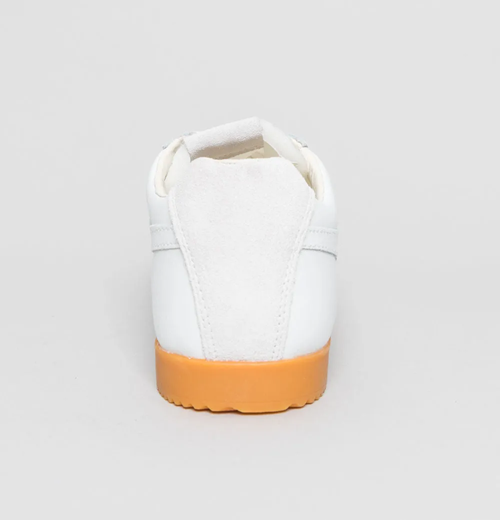 Gola Harrier Leather Trainers White/White/Gum