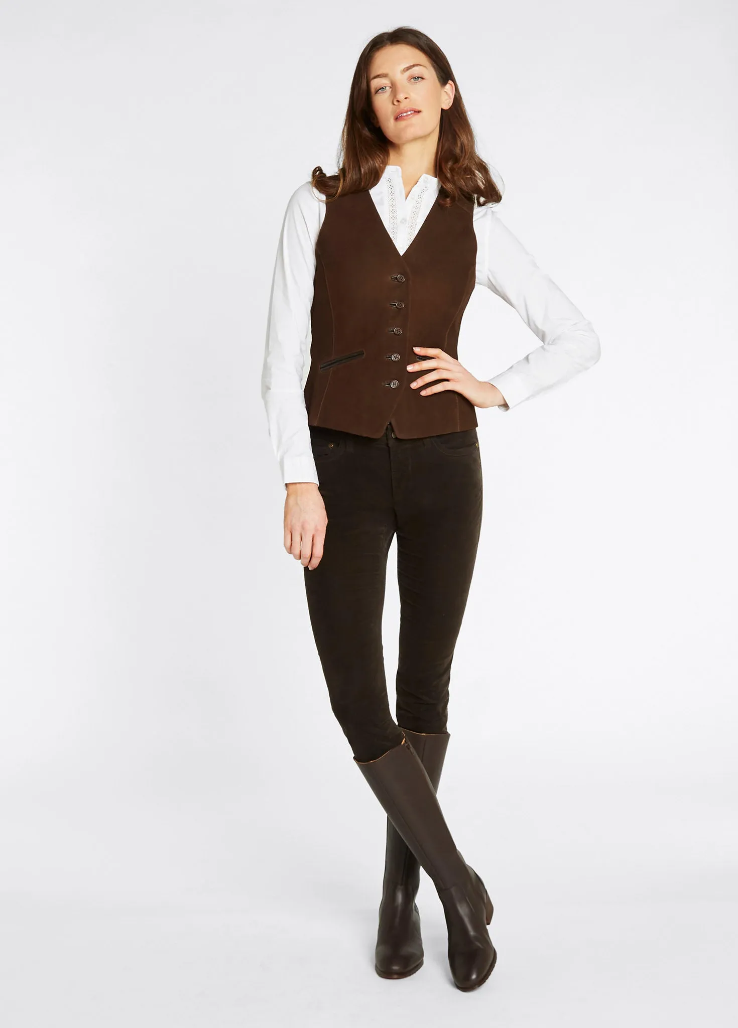 Greville Ladies Tailored Waistcoat - Walnut