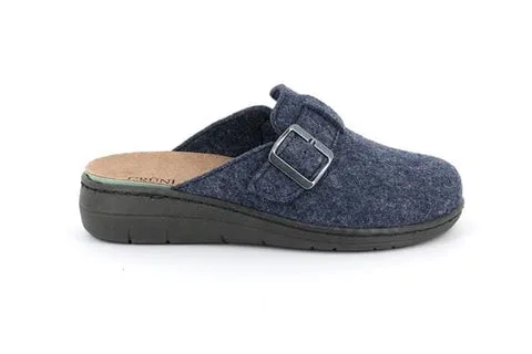 Grunland Womens Dasa Leather Slipper - Blu / Blue