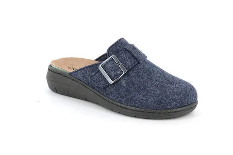 Grunland Womens Dasa Leather Slipper - Blu / Blue