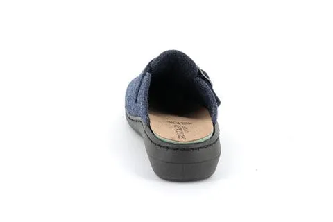 Grunland Womens Dasa Leather Slipper - Blu / Blue