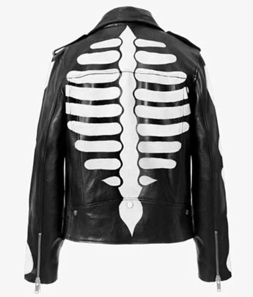 Guns N Roses Skeleton Axl Rose Black Leather Jacket | TLC