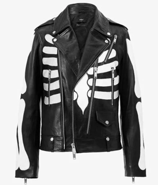 Guns N Roses Skeleton Axl Rose Black Leather Jacket | TLC