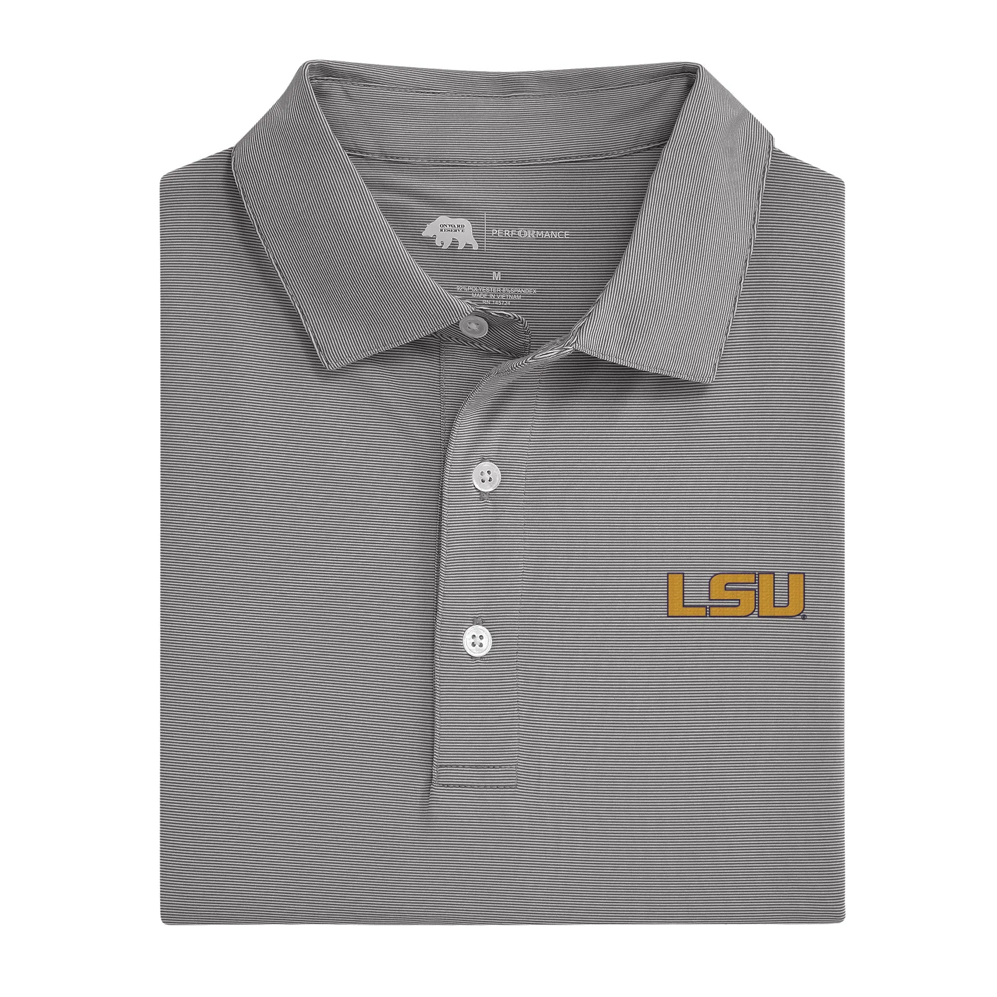 Hairline Stripe LSU Performance Polo