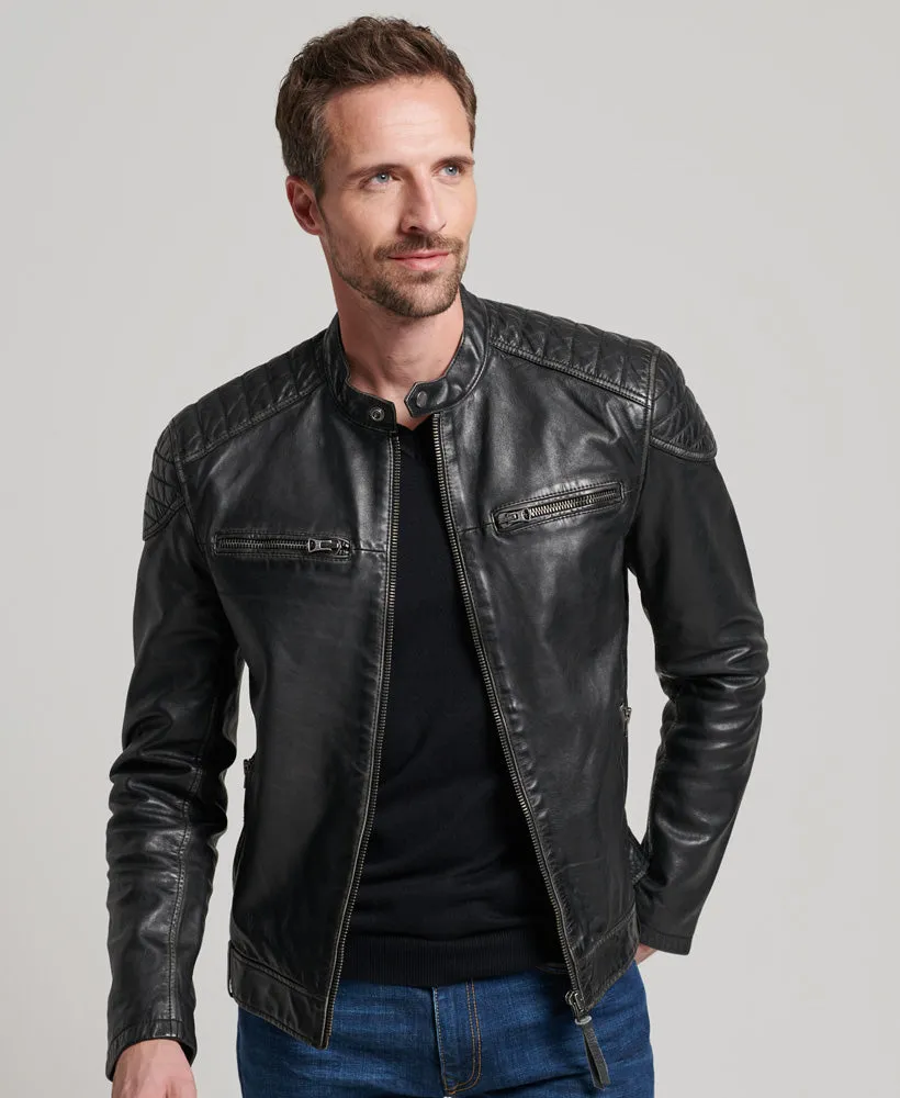 Heritage Leather Moto Racer Jacket | Black