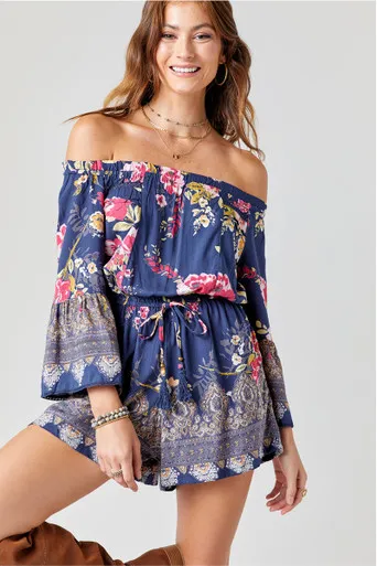 Hollie Floral Off The Shoulder Romper