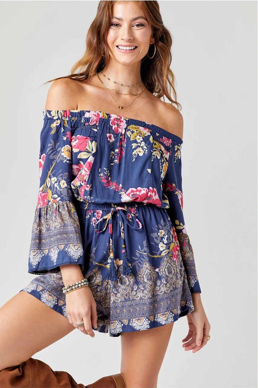 Hollie Floral Off The Shoulder Romper