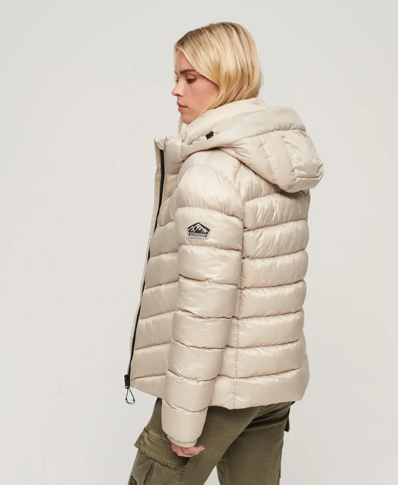 Hooded Fuji Padded Jacket | Pelican Beige