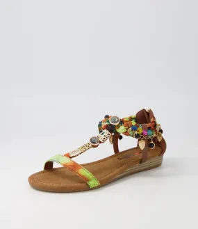 I LOVE BILLY Scot Bronze Floral Multi Sandals