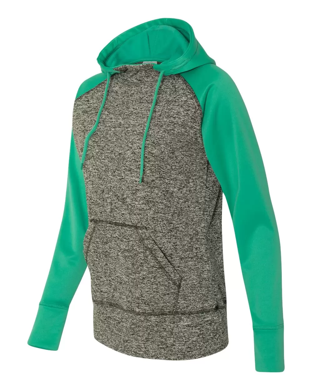 J America 8618 Women's  Colorblock Cosmic Fleece Hooded Pullover Sweatshirt SKU: 8618