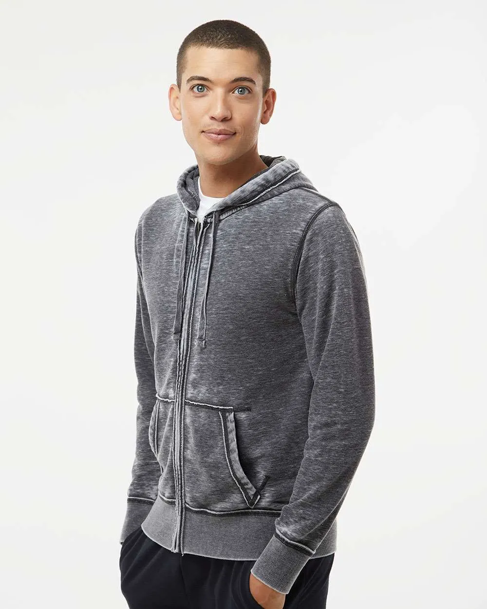 J America Vintage Zen Fleece Full-Zip Hooded Sweatshirt