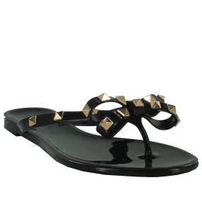 JOJO-01 FLIP FLOP DESIGNER STUDDED JELLY SANDALS