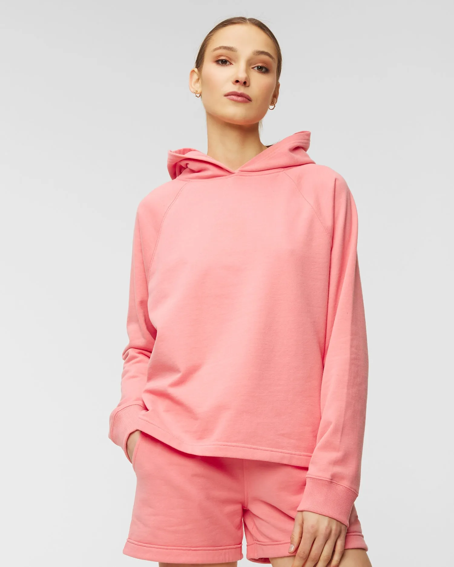 JUVIA Fleece hoodie raglan 82014064-pink-coral