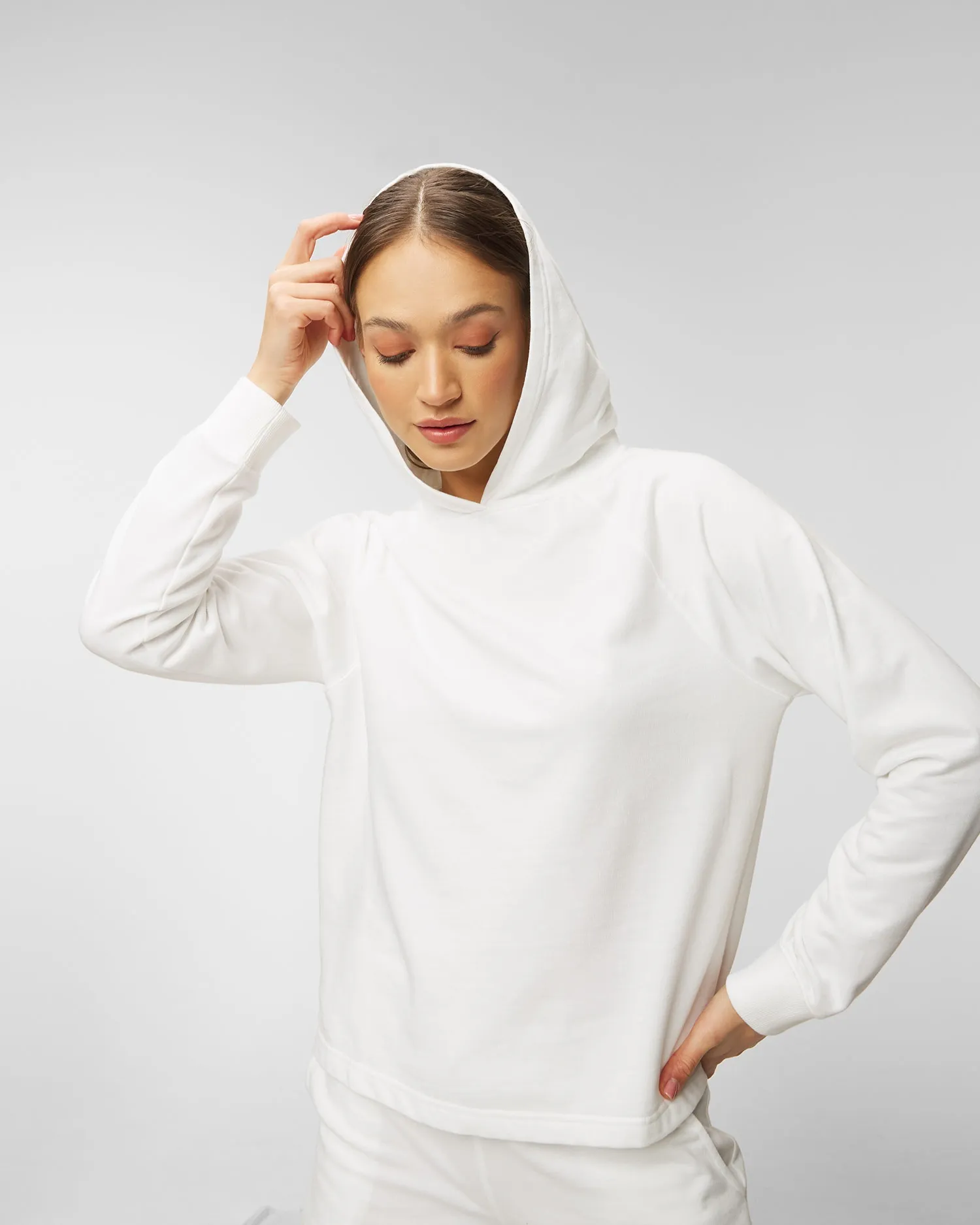 JUVIA Fleece Hoodie Raglan sweatshirt 82014064-white