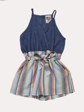     KIDDO  Romper With Rainbow Hem    