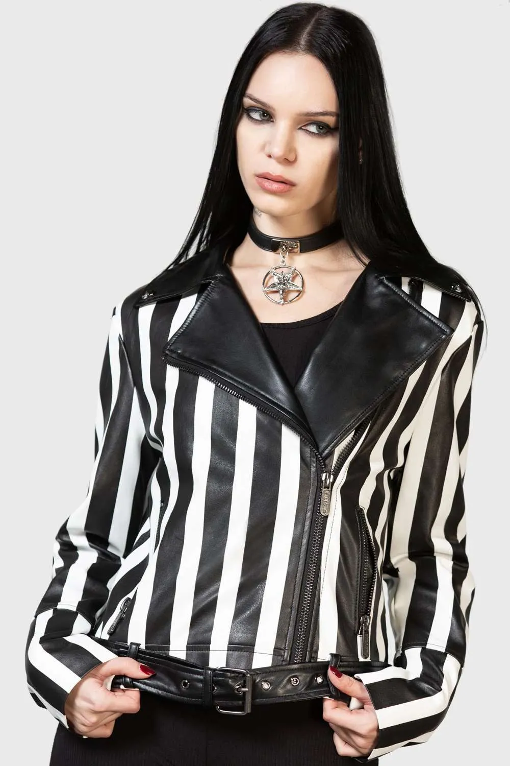 Killstar - Zuriel Biker Jacket made from faux leather | Dark Ages