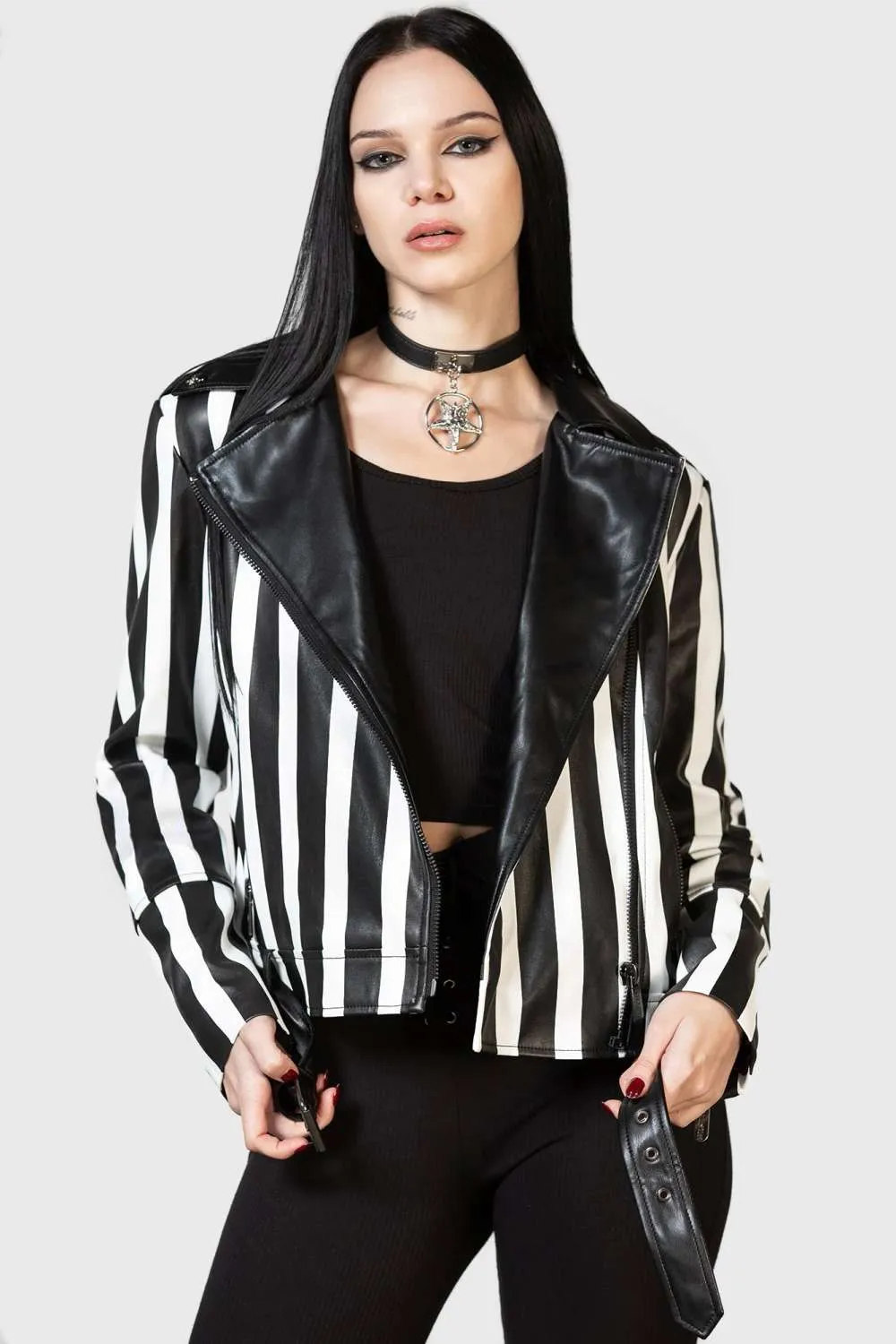 Killstar - Zuriel Biker Jacket made from faux leather | Dark Ages