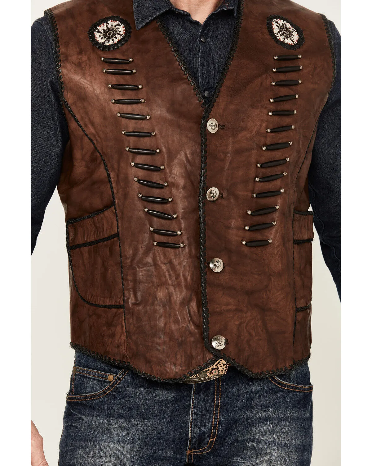 Kobler Leather Men's Lacing Zapata Vest