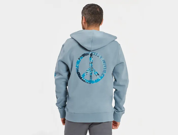 Life is Good Men's Simply True Fleece Zip Hoodie - Tie Dye Peace